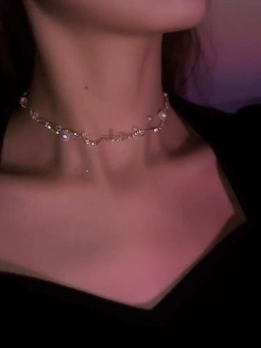 Универсальное ожерелье из жемчуга, элегантная модная цепочка до ключиц