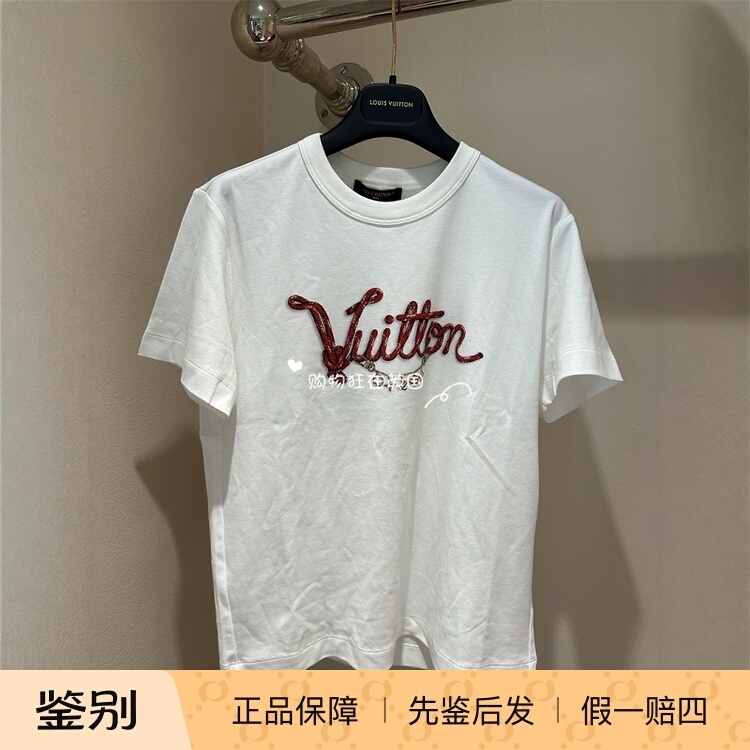 Louis Vuitton Lv 26 New Navy Series Women's Round Neck Printed T-Shirt Short Sleeves 1Ajzfp