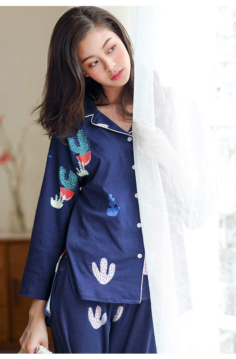 An Chi với áo len nữ mùa thu dài tay áo len nữ phiên bản Hàn Quốc của bộ đồ đơn giản hai kích cỡ lớn phù hợp với dịch vụ gia đình đồ mặc nhà cao cấp