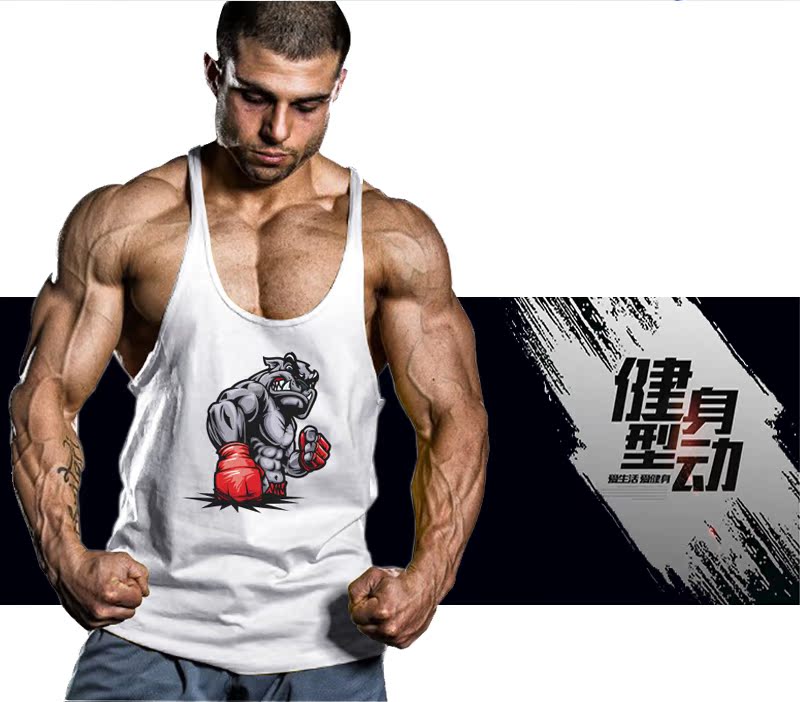 Áo vest thể dục nam cơ bắp lỏng lẻo làm móng tay thể thao sling bông căng thoáng khí thấm mồ hôi cơ bắp nam áo lót thể thao