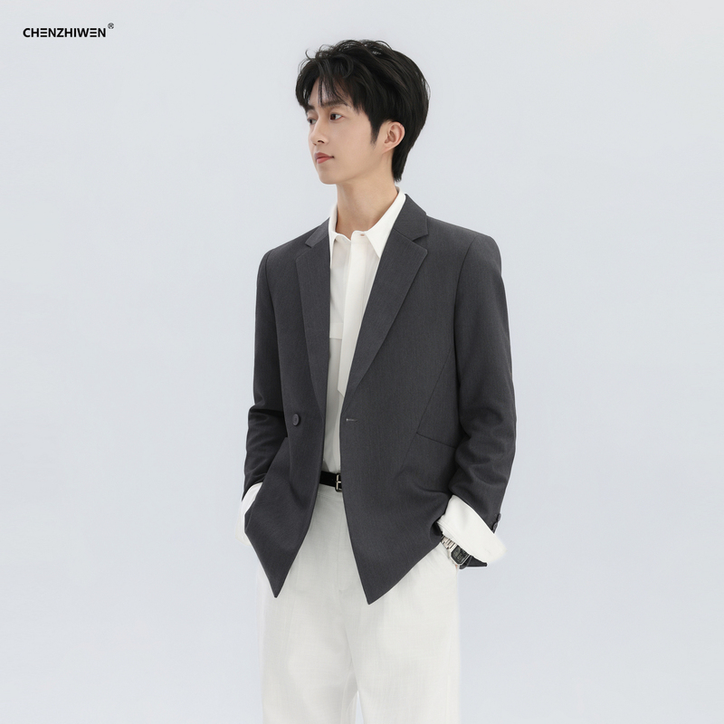 Chen Zhiwen's New Spring Collection: High-End Tencel and Mulberry Silk Blend Loose Casual Blazer Jacket for Men