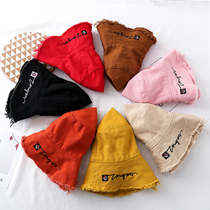 Korean version of ins children burred cloth hat boy girl fisherman hat spring and autumn baby sun hat letter basin hat tide