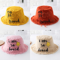 Childrens fishermans hat Spring and autumn Korean version of boys and girls burrs cloth hat tide baby Summer sunshade beggar hat