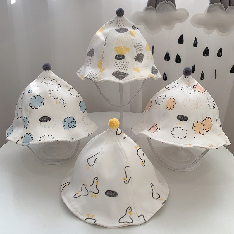 Baby hat Spring summer infant cotton fisherman hat baby boy cute super cute spring and autumn thin girl newborn