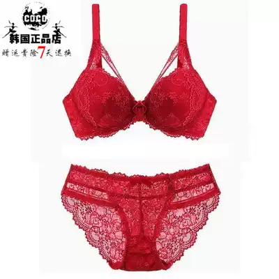 Korea autumn a lingerie female sexy gathering comfortable underwear underwear set small chest pull thin bra