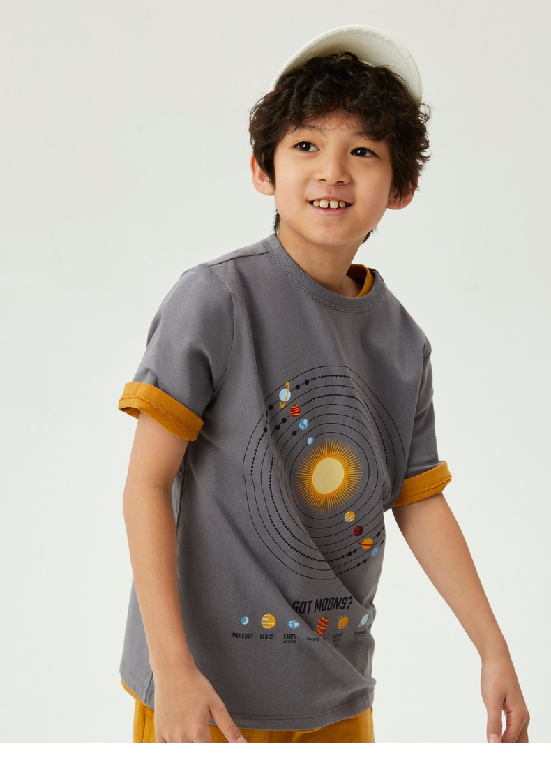 Gap 盖璞 纯棉 中大男童短袖T恤 天猫优惠券折后￥45包邮（￥90-45）110-160cm码多色可选 2件￥78