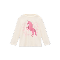 Gap girls toddler 2024 autumn new pure cotton unicorn print long-sleeved T-shirt childrens tops 645566