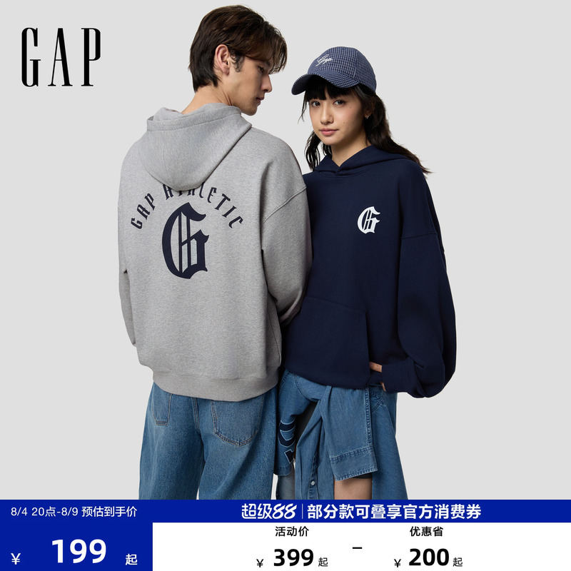 [Cheng Yi Endorsement] Gap Men's and Women's Clothing 2026 Autumn New Printed Pullover Hoodie Sweatshirt 854691