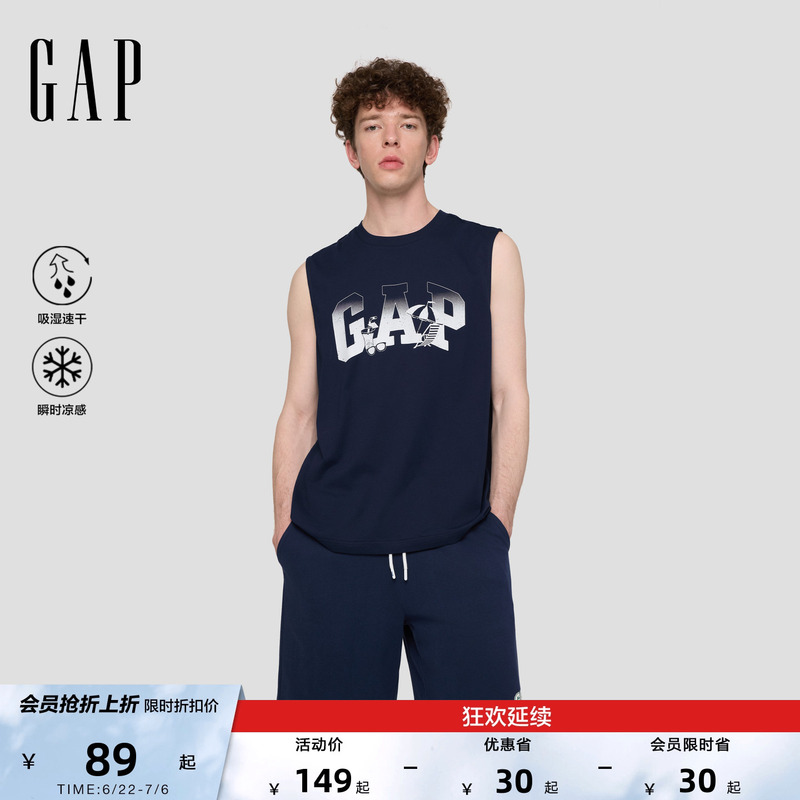 Gap Men's and Women's Clothing 2026 Summer New Logo Printed Loose Round Neck Sports Vest Sleeveless Top 892365 Gap Men's and Women's Clothing 2026 Summer New Logo Printed Loose Round Neck Sports Vest Sleeveless Top 892365