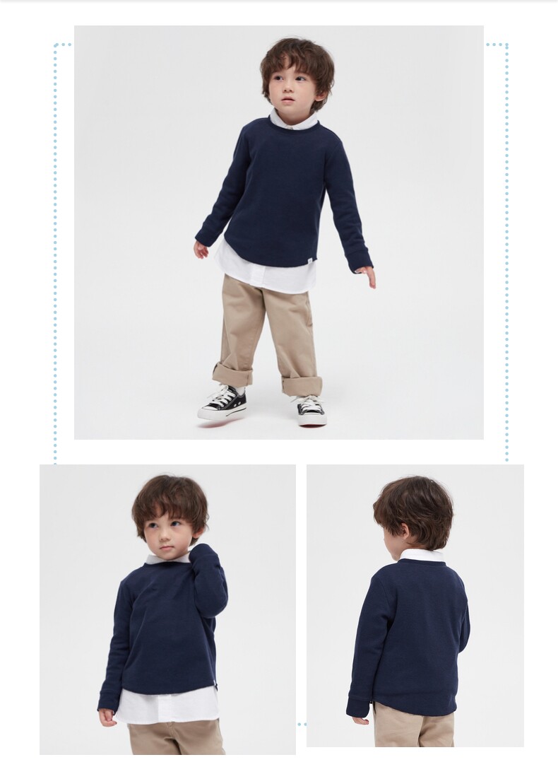 Gap, хлопковый трикотажный осенний детский свитер подходит для мужчин и женщин с круглым воротником, детская одежда, в западном стиле 