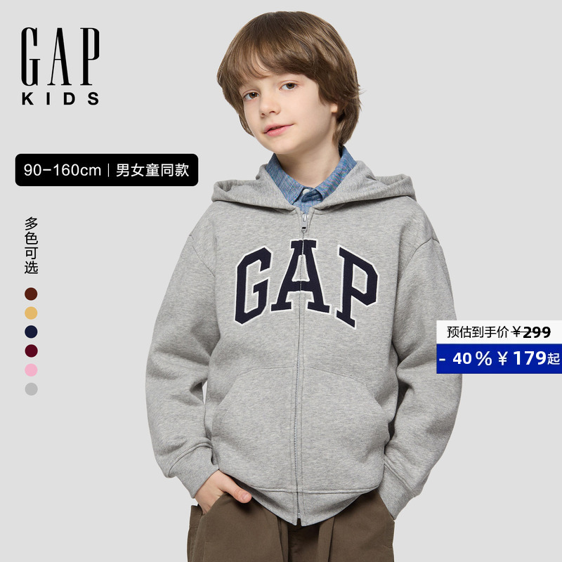 [Same Style for Kids and Adults] Gap New Spring Logo Fleece Hooded Sweatshirt for Men, Women, and Kids 804633