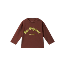 (Same style for both big and small children) Gap boys 2024 autumn new flocked long-sleeved T-shirt childrens tops 642705