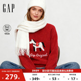 [Одобрение Cheng Yi] Весенние и осенние модели Gap для женщин 2025 года рождения в Год лошади, красный свитер с круглым вырезом, 829131