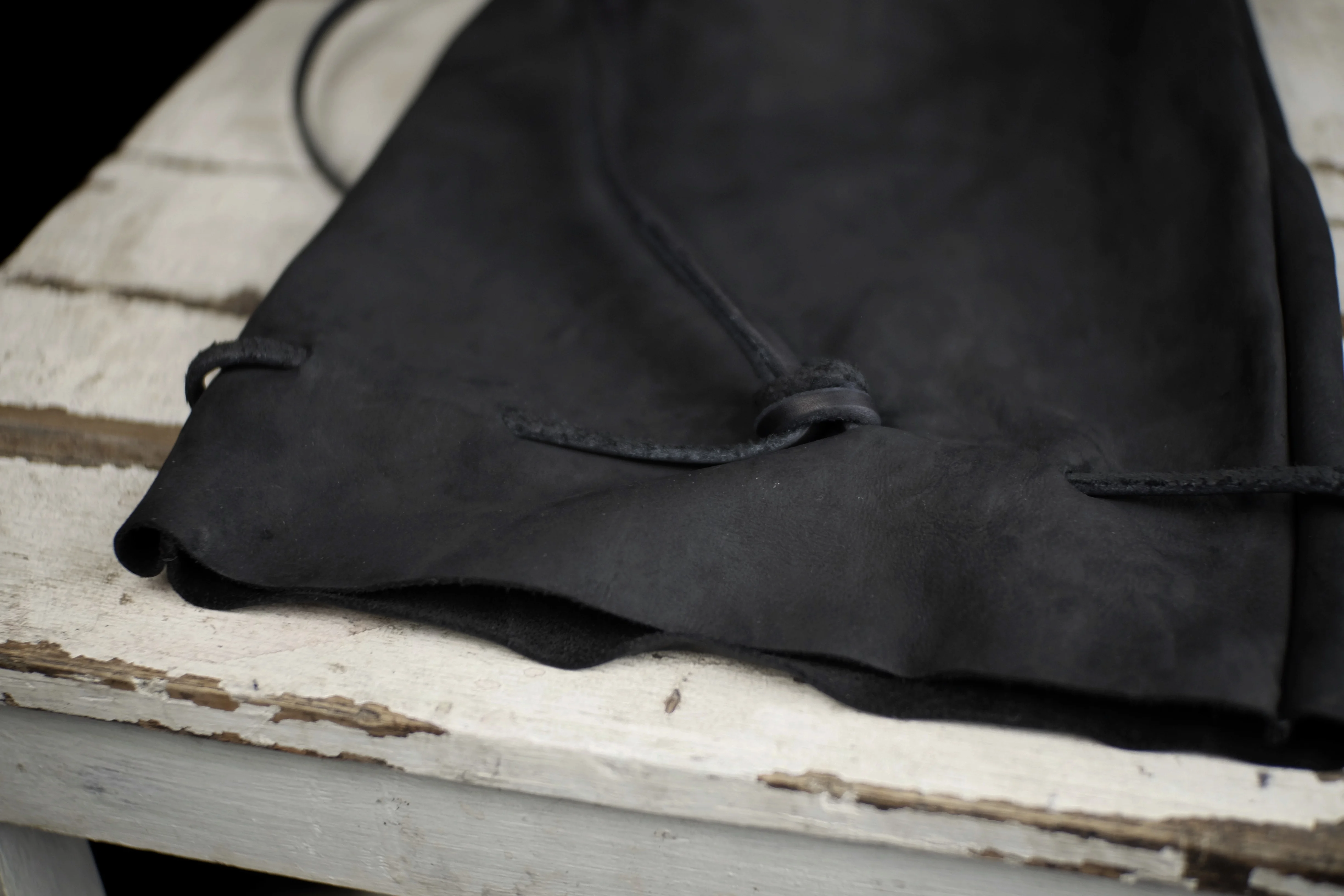 Black matte leather shoulder bag one shoulder, DIY