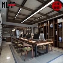 Nordic solid wood conference table simple modern industrial style desk log large board desk desk computer table table