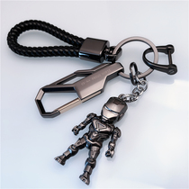 Atmospheric mens metal steel car keychain Horseshoe buckle waist pendant Key chain Personality creative high-grade