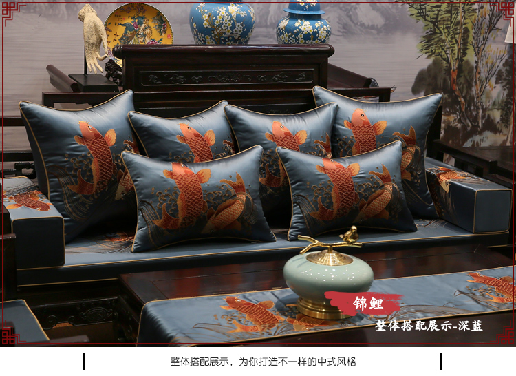 Mới Trung Quốc gỗ gụ sofa đệm gỗ tròn ghế gỗ La Hán đệm giường tùy chỉnh dày xốp mat gối gối ghế nệm ngồi