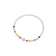 ສາຍແຂນເງິນ 925 sterling rainbow beaded smiley face bracelet for girls ins niche design bestie bracelet summer light luxury