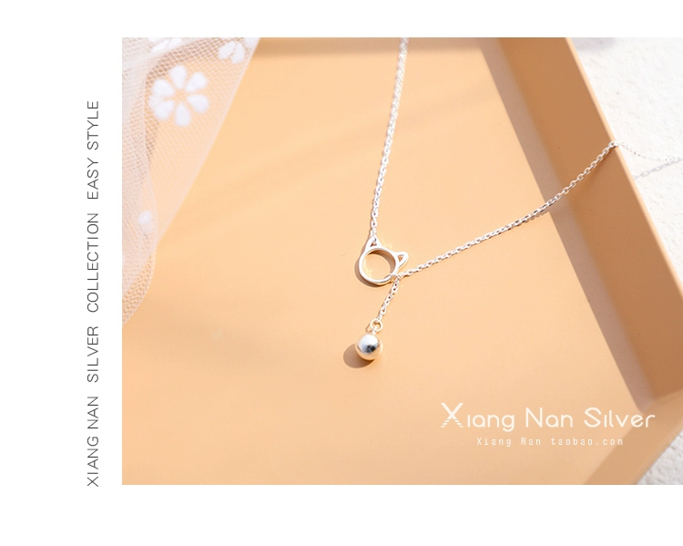 [South Lane] 925 sterling silver câu chuyện cổ tích dễ thương mèo chuông tua vòng chân đồ trang sức tươi bạn gái món quà cô gái vòng chân bạc nữ đẹp