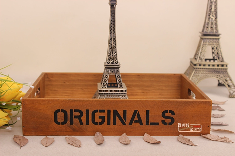 Sáng tạo retro cà phê hộ gia đình lưu trữ bảng khay cuối món ăn trái cây bằng gỗ tấm hình chữ nhật bằng gỗ cup tấm trà cup trắng