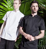 Chef Overalls Short Sleeve Summer Clothes Men and Women Hotel Kitchen Restaurant Kitchen Thin CheckedOut Domus