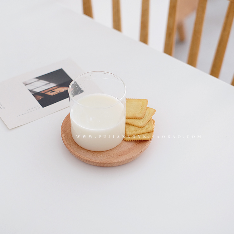 Công viên Jane Nhật Bản Elm Oval Tấm Gỗ Rắn Khay Tròn Trà Chiều Gỗ Tấm Gỗ Cup Chiếc Đĩa Món Ăn khay ấm chén bằng gỗ