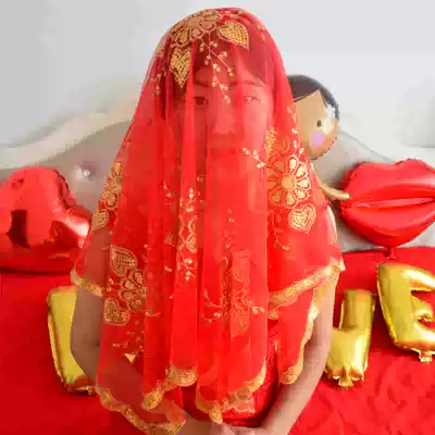 Xiuhe dress Bride wedding red hijab hijab yarn hijab hijab headscarf wedding Chinese style hijab tassel hijab