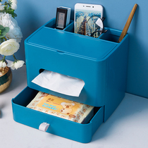 Nordic ins tissue box with drawer creative multifunctional bedroom living room paper towel storage box with mirror drawing paper box