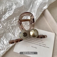 Средняя заколка для волос с серым цветком из конопли [подходит для наполовину завязанных волос]