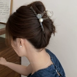 Изысканная акриловая большая заколка для волос из жемчуга, заколка-крабик, акула, в цветочек, новая коллекция