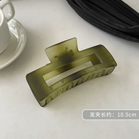 Матовая зеленая квадратная заколка-крабик, 10.5см