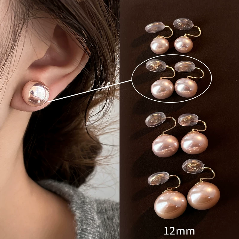 Earrings from pearl, ear clips, high-quality style, light luxury style