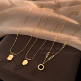 Новое горячее стильное двустороннее ожерелье из титановой стали 2025 года для женщин, легкий роскошный свитер, невыцветающая, универсальная цепочка на ключицу и шею 𫔀