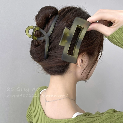 Матовая зеленая заколка для волос, элегантная заколка-крабик, акула, шпильки для волос, аксессуар для волос, в корейском стиле, простой и элегантный дизайн, изысканный стиль