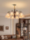 American-Style Vintage Living Room Chandelier, High-End Villa Lobby Main Light, Zinc Alloy Solid Wood, Elegant French Retro Dining Room Light