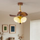 Vintage-Style Fan Light for Home Use, 2026 New Model, Retro Bauhaus Dining Room Light, Straight Blade Silent Integrated Ceiling Fan Lighting Fixture