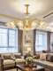 All-Copper American-Style Living Room Chandelier, Luxurious European-Style Lighting, Designer High-End Light Luxury Villa Lobby Dining Room Copper Lamp