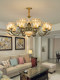All-Copper American-Style Living Room Chandelier, Vintage Mid-Century Style Bedroom Dining Room Lamp, European-Style Light Luxury French High-End Villa Copper Lamp