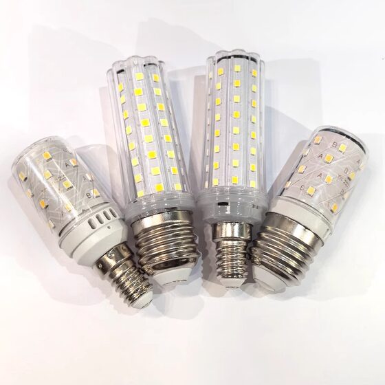 Three-Color Dimming Led Corn Bulb Full Spectrum Eye Protection E14E27 Screw Base 12W18W High-Brightness Chandelier Light Source