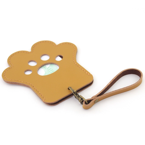 Кожаный милый картхолдер, большой чехол для проездного, воловья кожа, из натуральной кожи