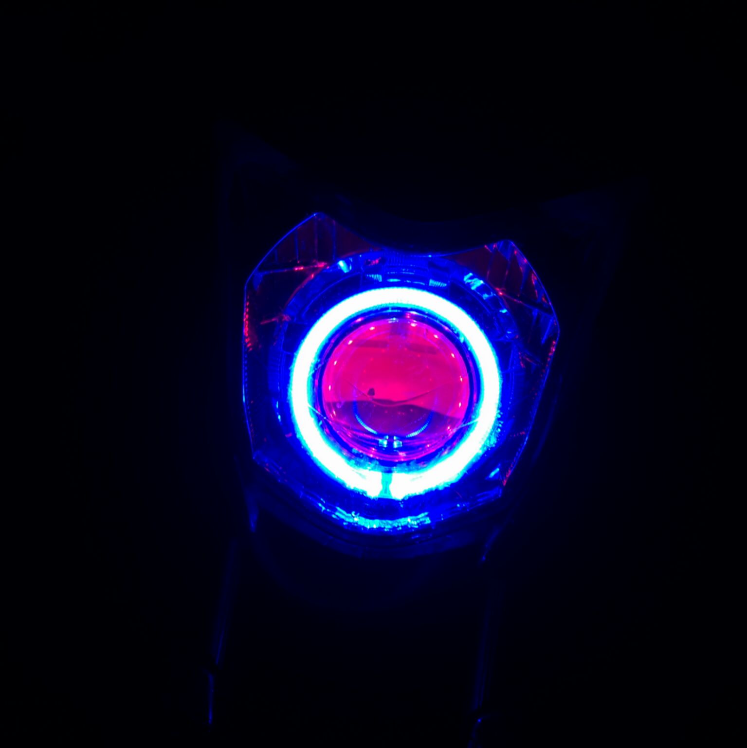 Xe máy Tianjian EN125 Round Light Double Light Lens Double Angel Eye Devil Eye Xenon Headlight hội 4 Inch Q5 đèn xe ab