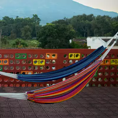 Blooming song hammock outdoor swing indoor household single double College student dormitory sleeping hanging chair anti-rollover