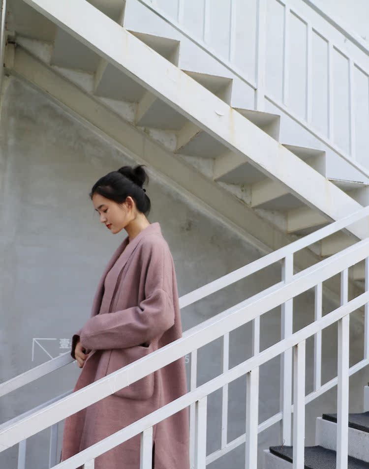 Nổi tiếng mùa thu đông mới áo khoác mềm mại hai mặt áo khoác len lông dài nữ mẫu áo khoác nữ đẹp 2021