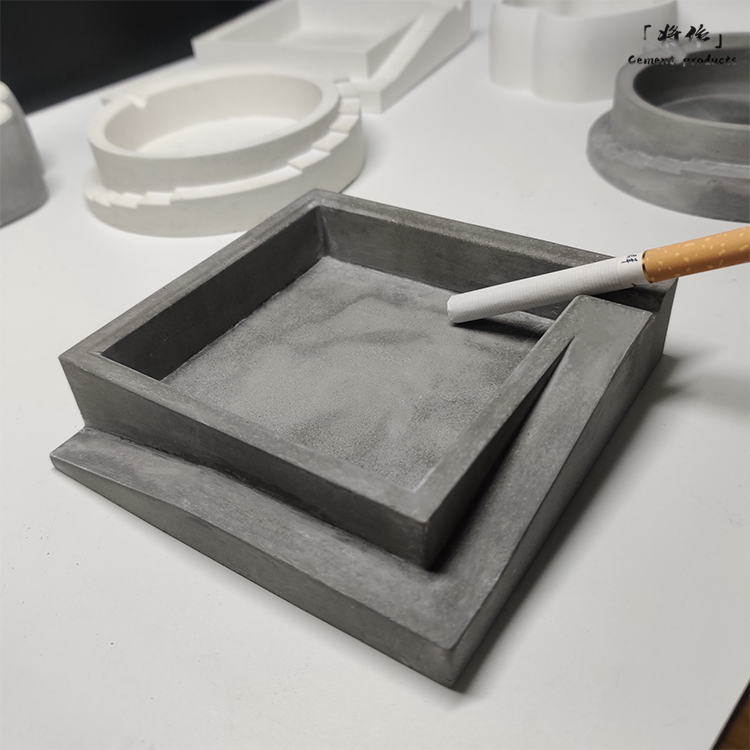 Will be hand-made square round cement ashtray INS style bar clear bar homestay modern minimalist storage Japanese style