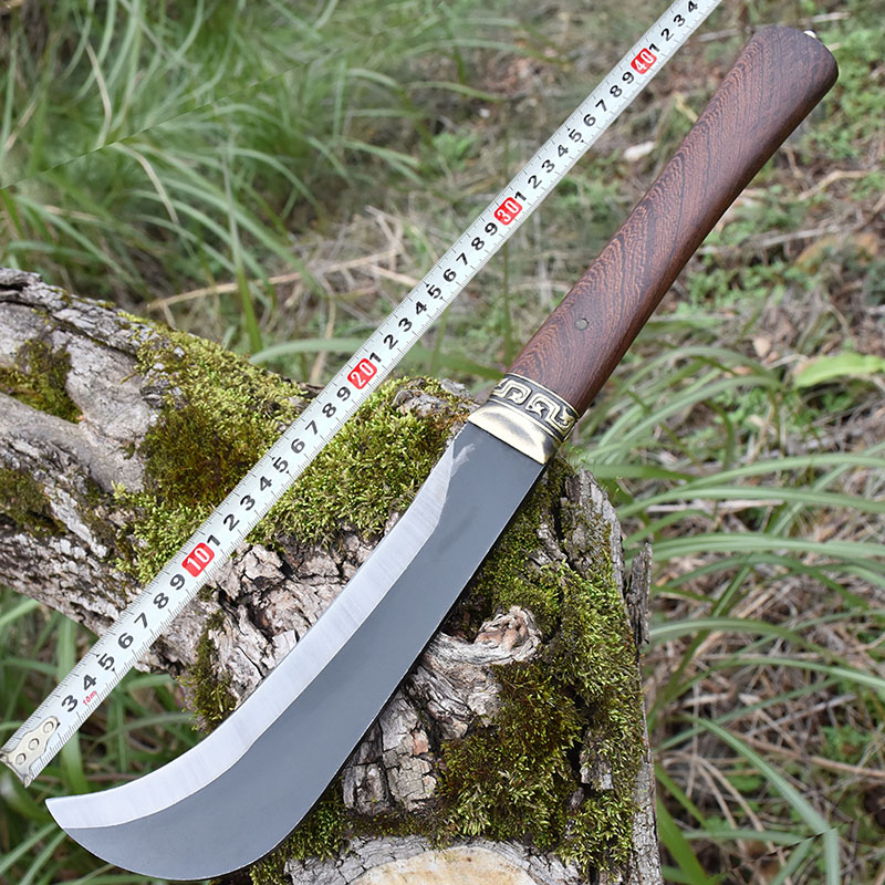 Firewood knife Longquan hand folding forged manganese steel wood chopping knife Open road knife Agricultural machete sickle tree chopping knife Logging knife