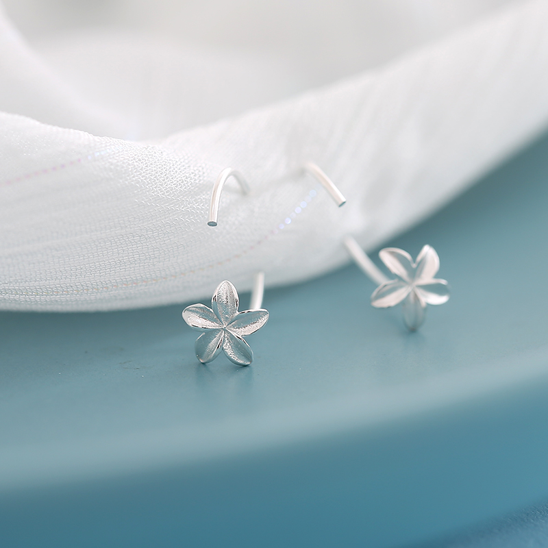 s925 sterling silver frangipani earhook earrings femininity new small fresh Korean personality all-match girl earrings
