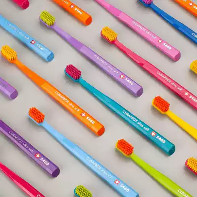 Swiss Curaprox 5460 7600 soft toothbrush black and white pop love couple parent-child set