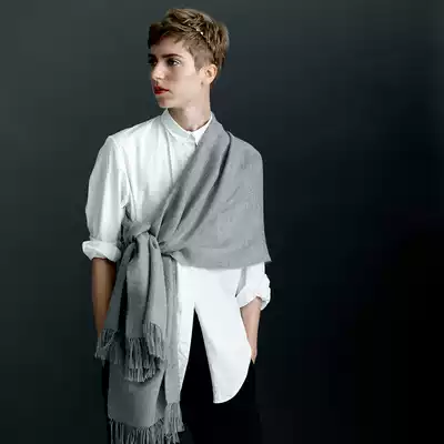 (8 fold) Danish high-end imported Elvang natural alpaca wool big scarf shawl traveler solid color