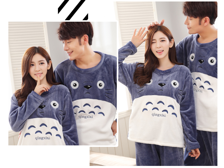 Mùa đông vài bộ đồ ngủ san hô lông cừu phụ nữ dày mùa đông cộng với nhung nam flannel mùa thu và mùa đông sang trọng phù hợp với Chinchilla bộ thu đông cho vợ chồng