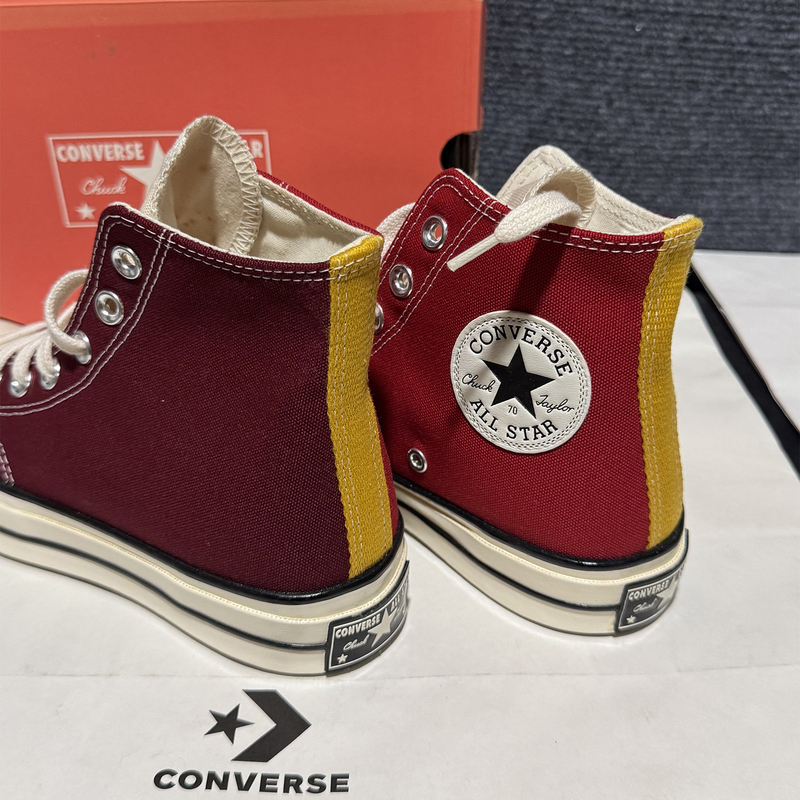Authentic Converse 1970S Moldy Red and Burgundy Color-Blocked High-Top Canvas Shoes 171123C Authentic Converse 1970S Moldy Red and Burgundy Color-Blocked High-Top Canvas Shoes 171123C